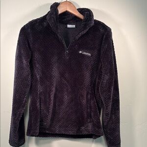 Columbia 1/4 zip pullover Black fleece side pockets women’s M